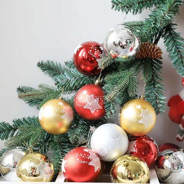 Пластиковый покрашенный серебр золота шарика 6cm 8cm орнаментов рождества хеллоуина красный