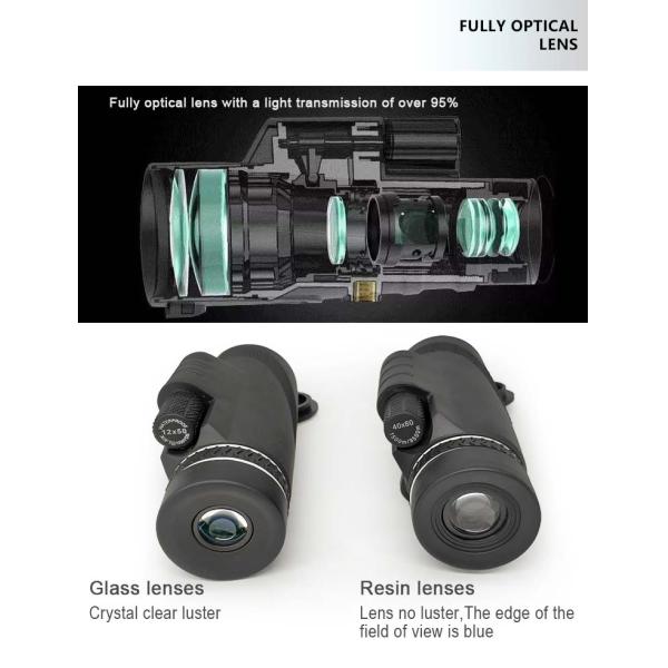 Monocular сигнала телеобъектива 40X60 взрослых располагаясь лагерем водоустойчивый с держателем смартфона