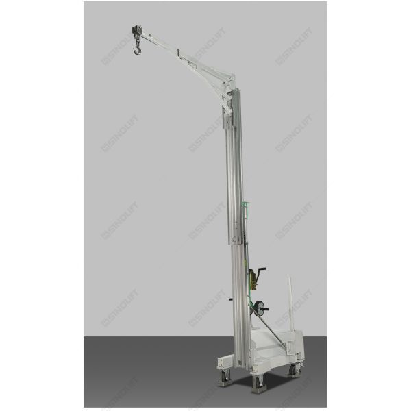 BS01 Balanced Counterweight Manual Hand Winch Crane 150kg, Mobile Floor Crane with Counterweight & Swivel Hook, for Warehouse Workshop Construction