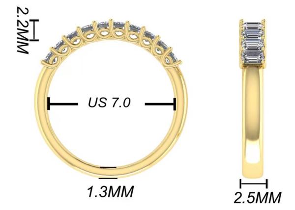 10pcs Diamond 18k Rose Gold Ring 3.0×2.0mm EM Cut for Anniversary