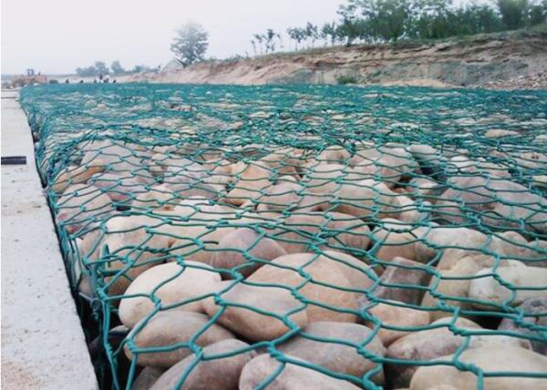 6×2×0.3m Green PVC Coated Gabion Baskets  0.15m Height
