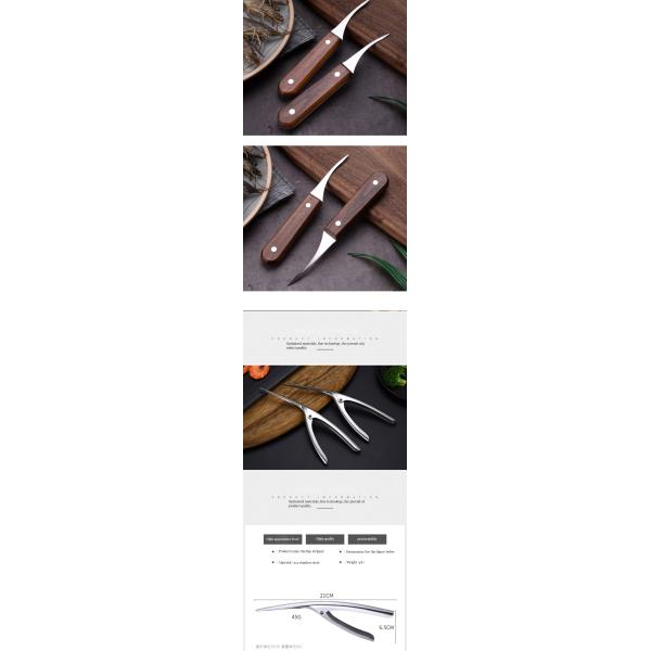 Seafood Peeling Sustainable Stainless Steel Fish Belly Shrimp Knife for Professionals