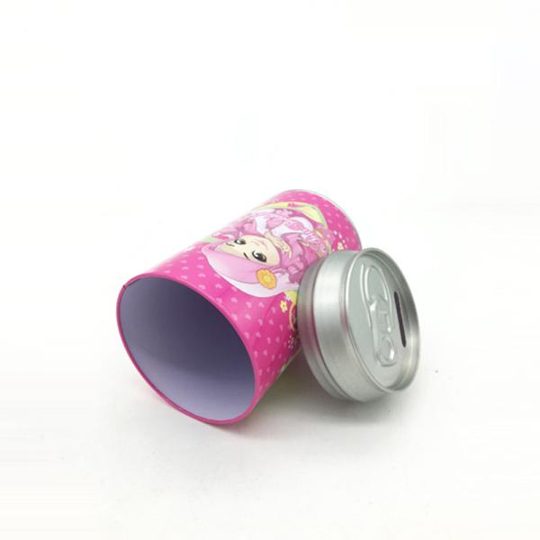 Cylindrical Iron Cans Sealed Metal Piggy Bank Retro Summer Style Pattern Money Box