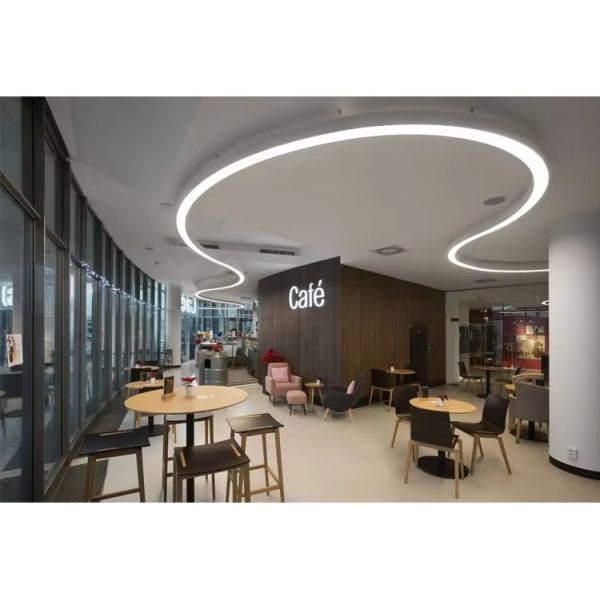 Oval Arc Curved Layout Circle LED Linear Light Aluminum Profile For Office Cafe 240V