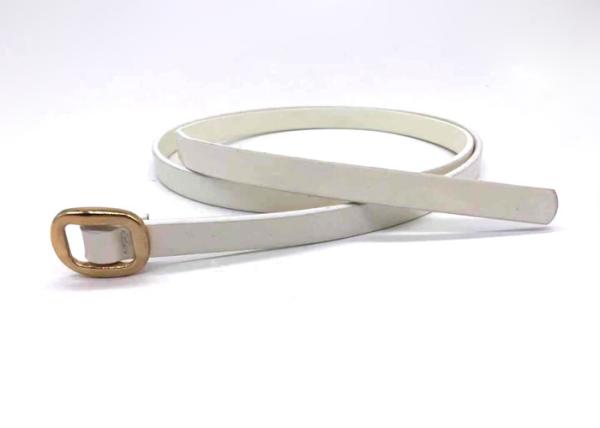 Skinny White Pu 13mm Width Women'S Fashion Leather Belts