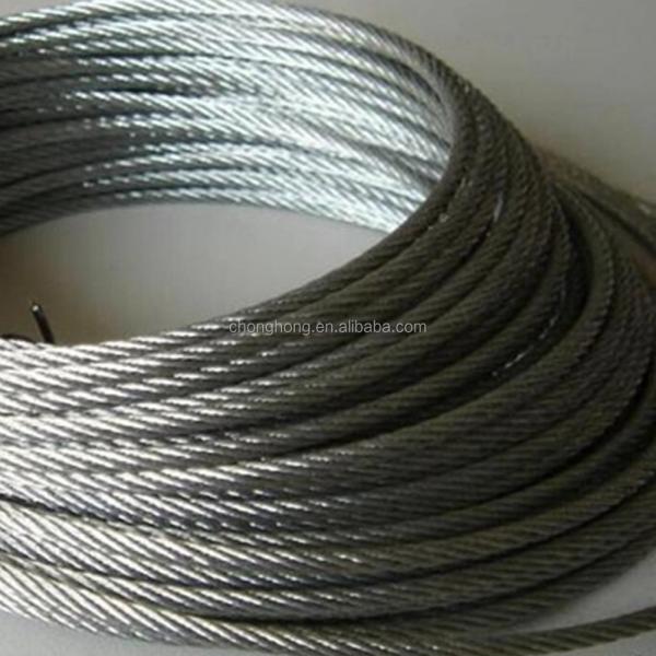 Non-coated 1/8 3/16 Steel Core Wire Rope 7x7/ 1x19 / 7x19 T316 Stainless Aircraft Cable for Railing