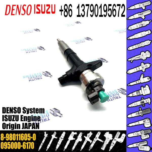 Injecteur de carburant commun de rail 095000-6170 pour le moteur ISUZU D-MAX 4JJ1 8-98055863-0 8-98011605-0