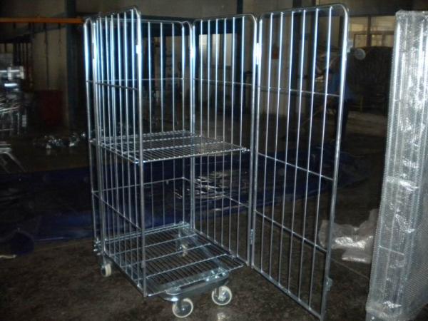 Recipiente de armazenamento do rolamento do armazém da segurança de 4 lados/gaiolas para a loja varejo