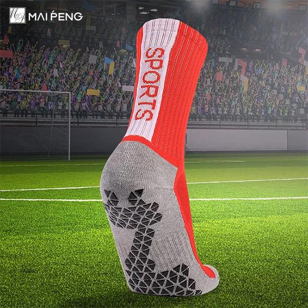 Embroidery Sports Soccer Socks Men Anti Slip Grip Football Socks Custom Logo