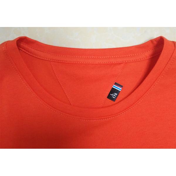 Orange Cotton Printed T - Shirts Short Sleeve Side - Seamed Sublimation Logo