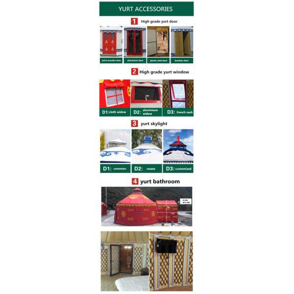 Anti - Ultraviolet Mongolian Yurt Tent With Thickening Acupuncture Cotton