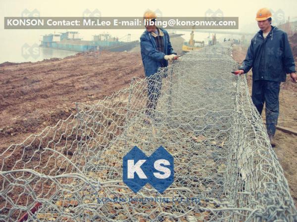 Metal Wire Mesh Gabion Box Stone Cage Retaining Wall 0.5mm - 1.5mm PVC Coating