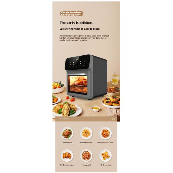 Most popular household 10L stainless steel air fryer