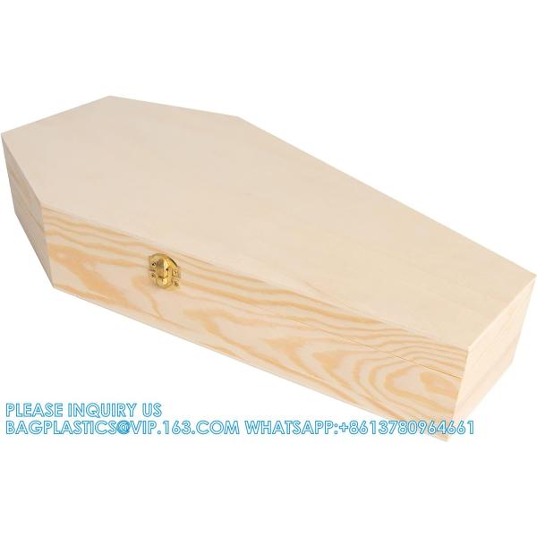 Large 18 Inch Halloween Coffin Box - Fillable Hinged Box For Halloween DéCor, Party Favor, Goth, Doll Coffin