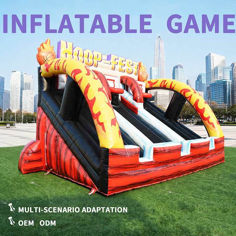 Commercial Grade Inflatable Basketball Game Hoop Fest Dual Lane Basketball Shootout For Party Rental Events