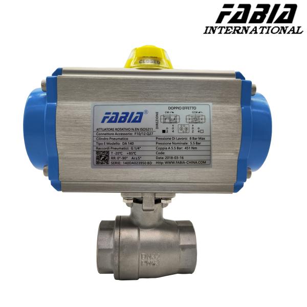 Válvula de esfera pneumática de aço inoxidável