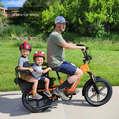 Fat Tire Electric Cargo Bike Yeestep with Rear Rack Long Range Bike for Delivery and Family Use Cargo Ebike