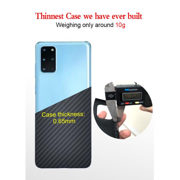 Caja mate negra de Samsung de la fibra de Aramid de la tela cruzada de Samsung S20+