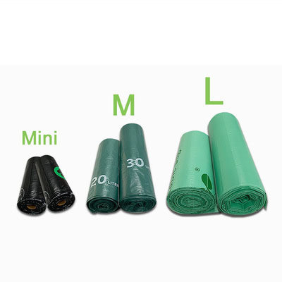 ごみ箱のラインナー 家庭やオフィス用 ハンドル付き生物分解性プラスチック袋 プレックスプリント 表面処理