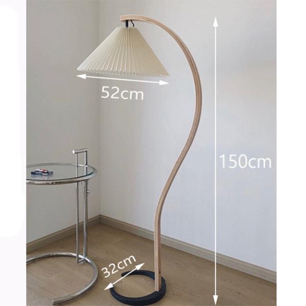 ins pleated retro wood floor lamp decoration vintage floor lamps living room bedroom bedside wooden floor light