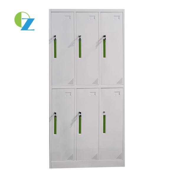 Хранение двери шкафчиков 6 офиса спортзала стальное с красной стальной ручкой