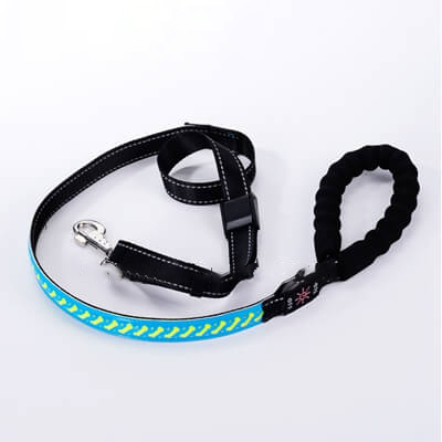 Множественное СИД цвета освещает вверх кожаный неубедительный зажим ремня безопасности собаки