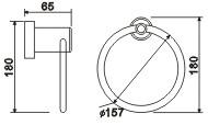 Wall Mount SUS304 Bathroom Hand Towel Ring Satin Finish Brushed Chrome Hand Towel Ring
