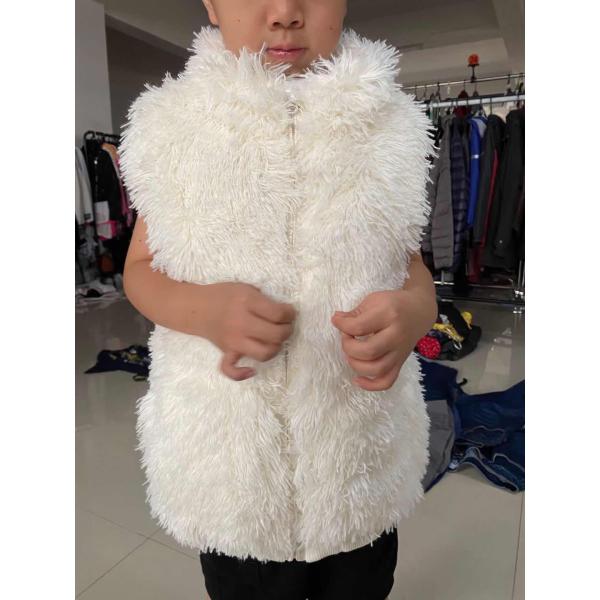 100% Polyester Children'S Winter Clothes Girl's White Plush Vest