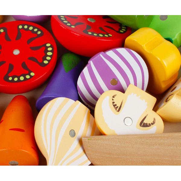 вырезывание плода 4.5cm деревянное установило набор игры роли кухни овощей