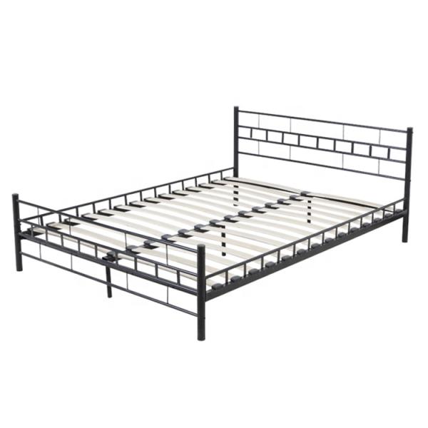 White / Black Iron Double Bed , Wrought Iron Double Bed Rust Proof