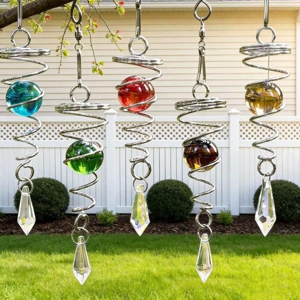 Sublimation Wind Spinner Tail Colorful Glass Beads Ornament For Sublimation Wind Spinner Window Garden Decoration