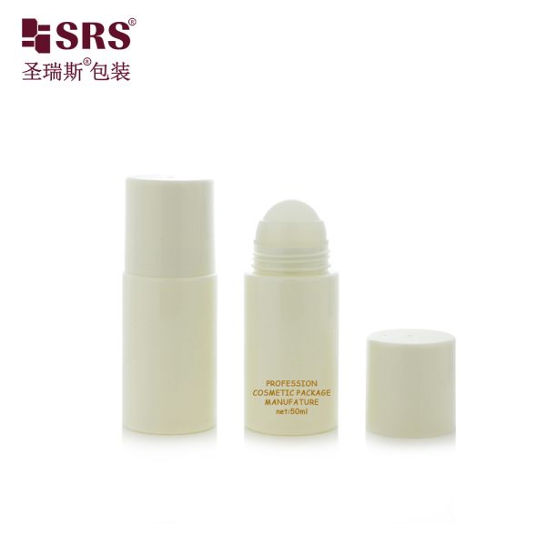 Eco Friendly PET Roll On Bottle 50ml Screw Neck Empty Cosmetic Container For Body Oil Deodorant Eye Serum Packaging