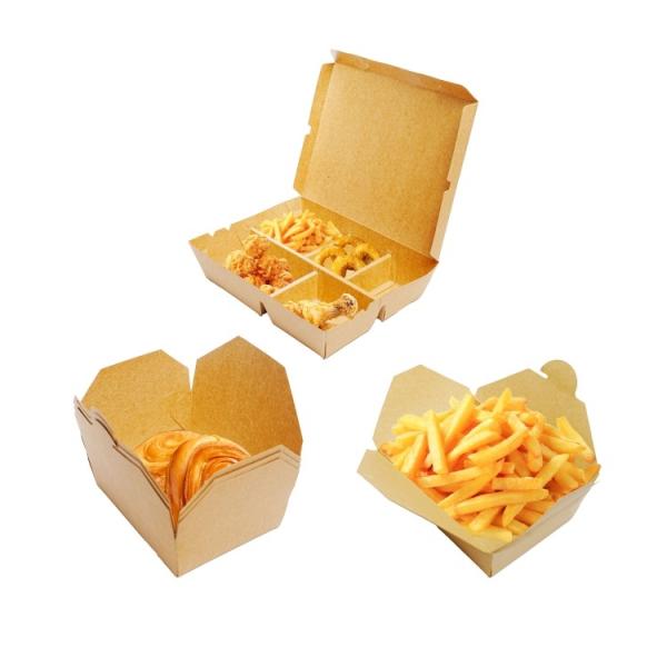 Wholesale customized eco-friendly biodegradable food grade disposable fast food takeaway paper box