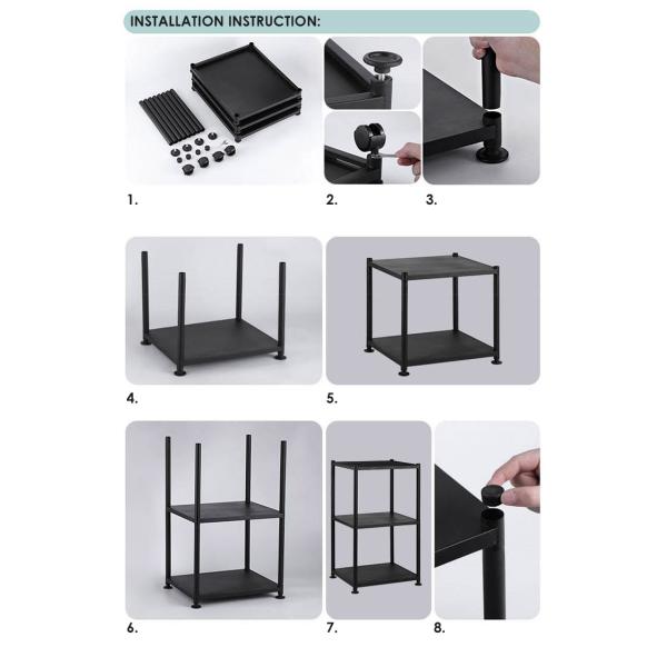 Multipurpose Freestanding Kitchen Rack Rectangle Shape Baking Paint Finish