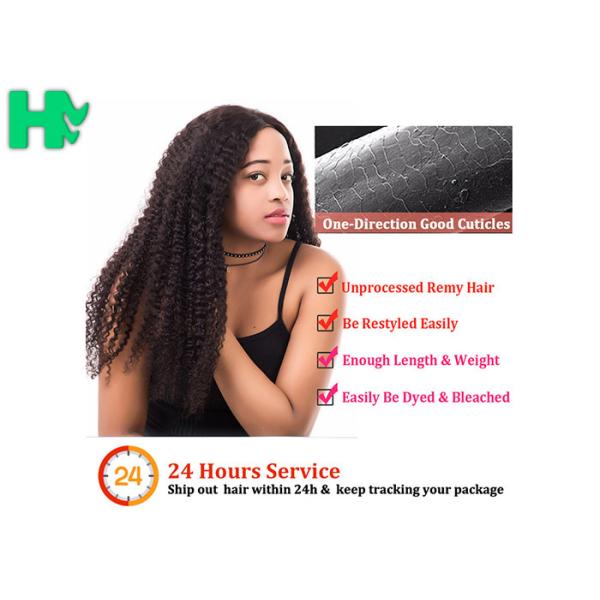 Kinky Curly Natural Human Hair Extensions , 100% Virgin Unprocessed Remy Hair
