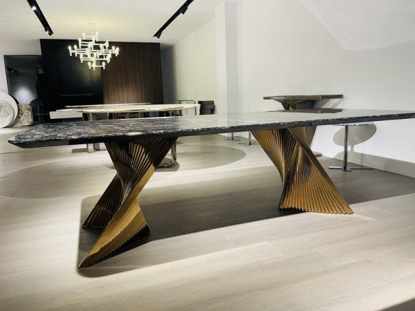 Mesa de jantar moderna de Art Natural Marble Metal Base da mobília superior do restaurante do hotel