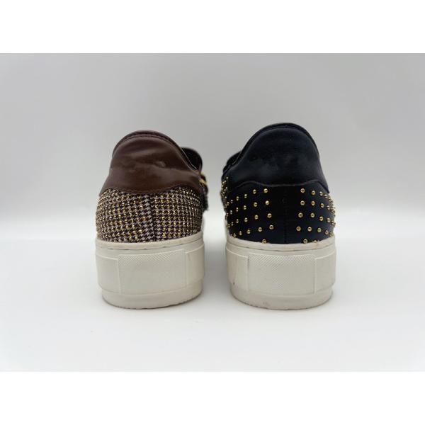 Casual Durable Womens Flat Leather Shoes Black Custom With Metal D Ring