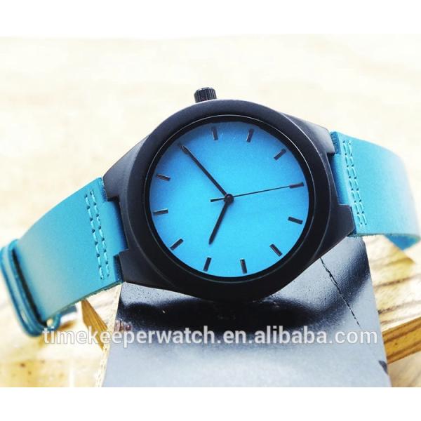 colorful wood watches , sky blue color fashion man watches , custom your own logo