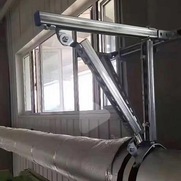 Corrosion Resistance Silver Seismic Bracing Pipe Supports Aluminum Alloy Bolted Tremor Brace