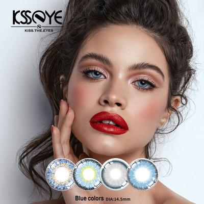 Odm Natural Rainbow Sky Blue Contact Lenses Eye Cosmetic Colored Contacts 14.5mm