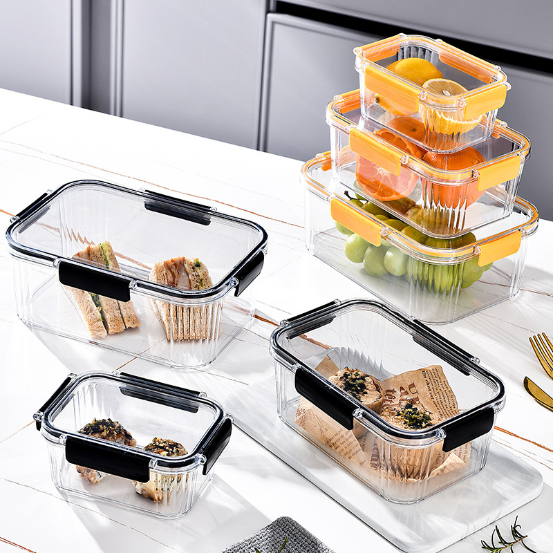 Custom Portable Eco-Friendly Microwaveable Plastic Lunch Box Set Food Container with Lid for Outdoor Camping