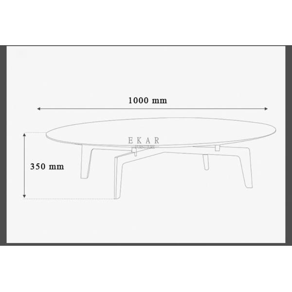 Stainless Steel Round Emperador Marble Top Coffee Table
