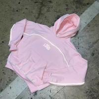 Sweat à capuche streetwear rose personnalisé, surdimensionné, 100% coton polaire, épaules tombantes, imprimé broderie réfléchissante, pour hommes