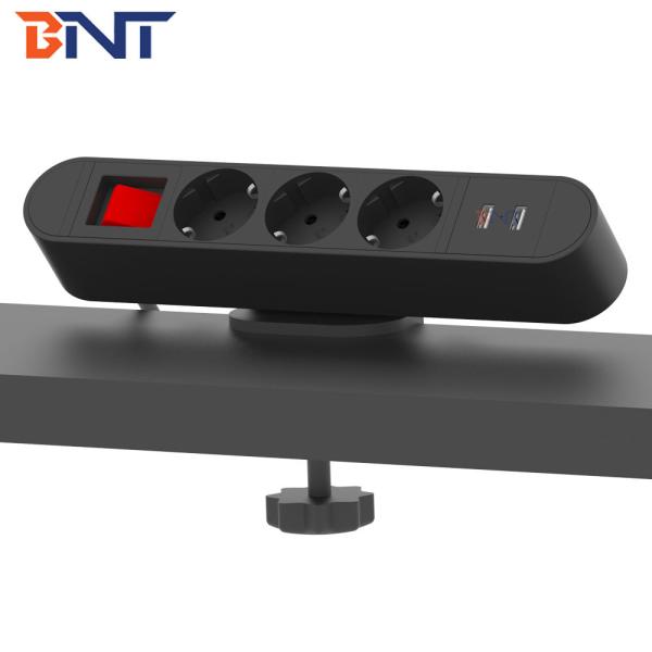 French power movable multimedia office clamp on desk edge socket with bracket