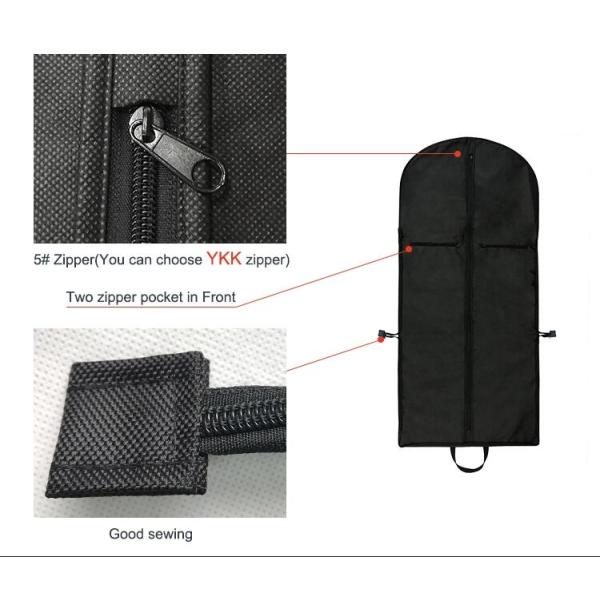 Kd 100g Unwoven Fabric Snap Fastener Closure Garment Dress Bag With Leather Handle