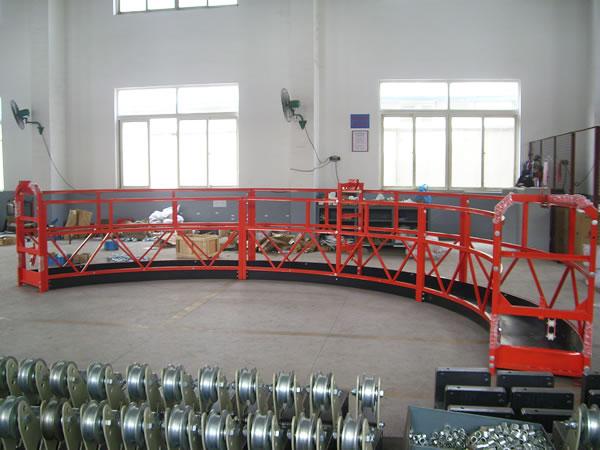 8 -10 m / min Aluminum Alloy Arc Rope Suspended Window Clean Platform