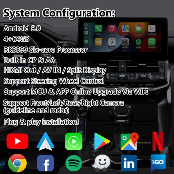 Toyota Land Cruiser LC300 GXR GX-R VXR Sahara 300 GPS-навигатор Интерфейс Android Carplay