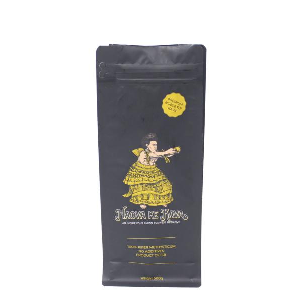 500g Flat Bottom Coffee Bean Packaging Bag Zip Top  Customized Logo