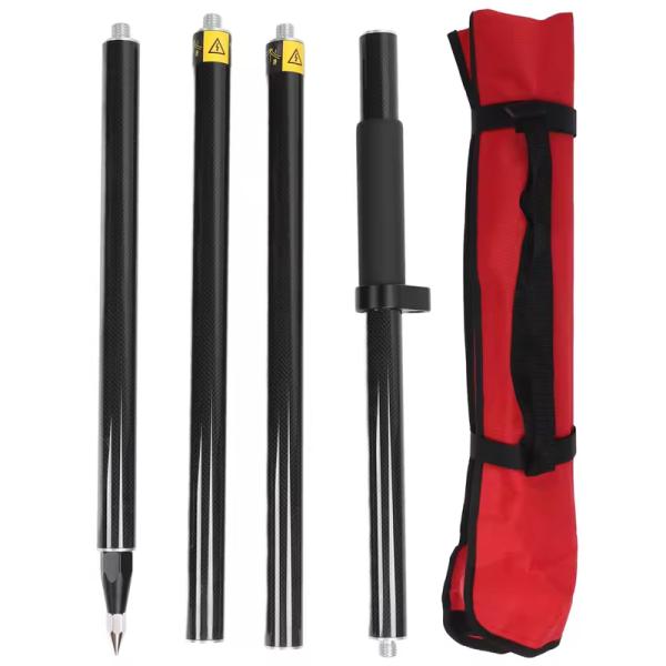 urveying Prism Pole 2 Meter 4 Section Survey Pole RTK GPS Carbon Fibre Surveying Prism Pole with Level Bubble 0mm Constant