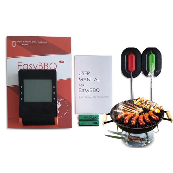 Large LCD Screen Display Bluetooth Food Thermometer For Meat BBQ Smoker With 2 Probes